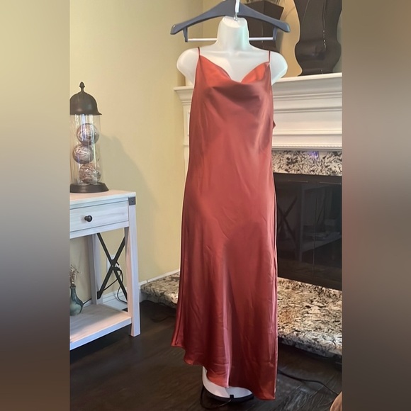 Petal & Pup Rust colored Satin Dress Size 8 - Picture 5 of 13